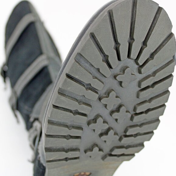 Ariat ‘Highland’ Black Suede and Leather Knee High Buckle Moto Boots - Picture 5 of 7